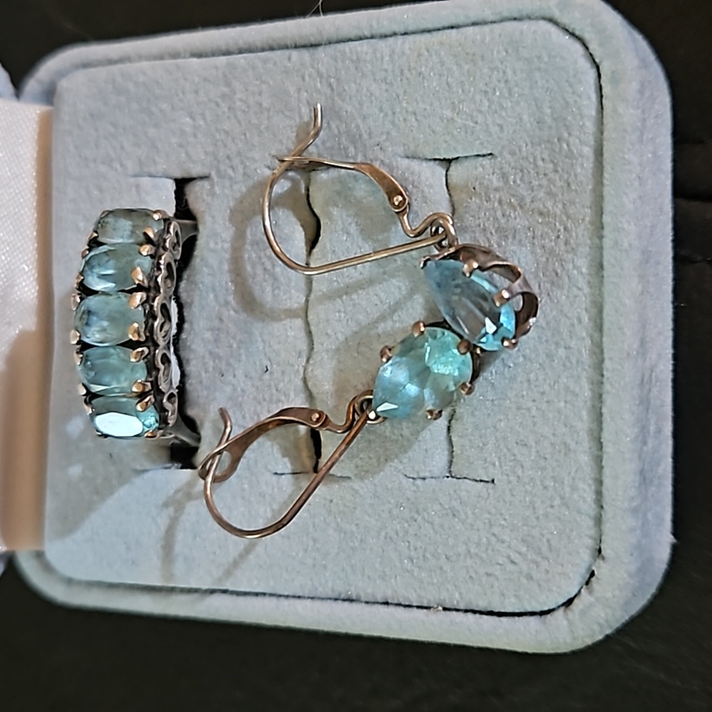 COPY - Blue Topez ring/earrings